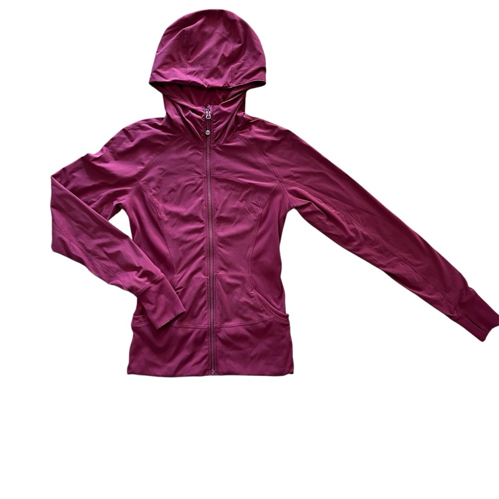 Lululemon In Flux Reversible Jacket, Cranberry/Maroon Long Sleeve Full Zip Sz 8